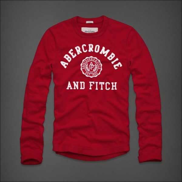 Abercrombie Fitch Hombres De Cuello Redondo Largo Remera AF5886
